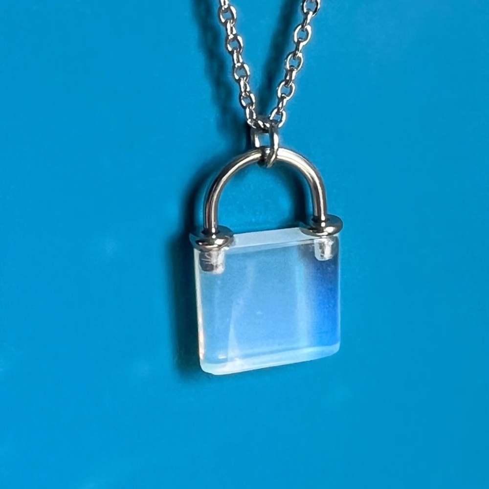 Opalite Lock Necklace - Picture 6 of 8